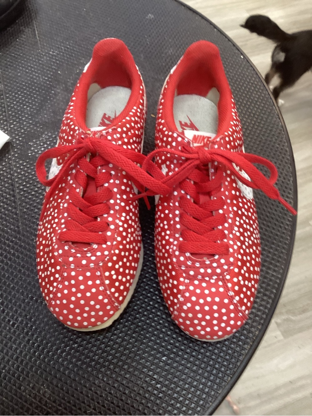 Nike Kids Red and White Polka Dot Sneakers